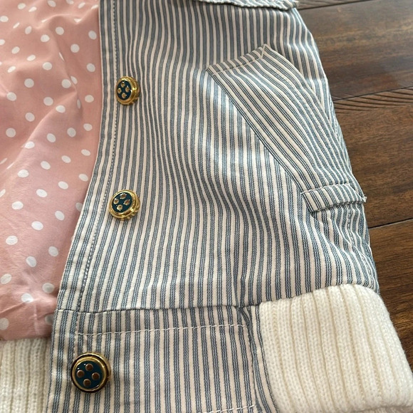 Marc by Marc Jacobs blue white striped cotton jacket size 2 sailor style preppy - Picture 14 of 17